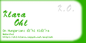 klara ohl business card